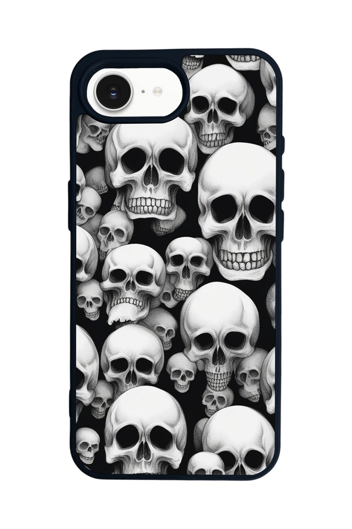 iPhone 16E Uyumlu KuruKafa Tasarımlı Glossy Premium Kılıf