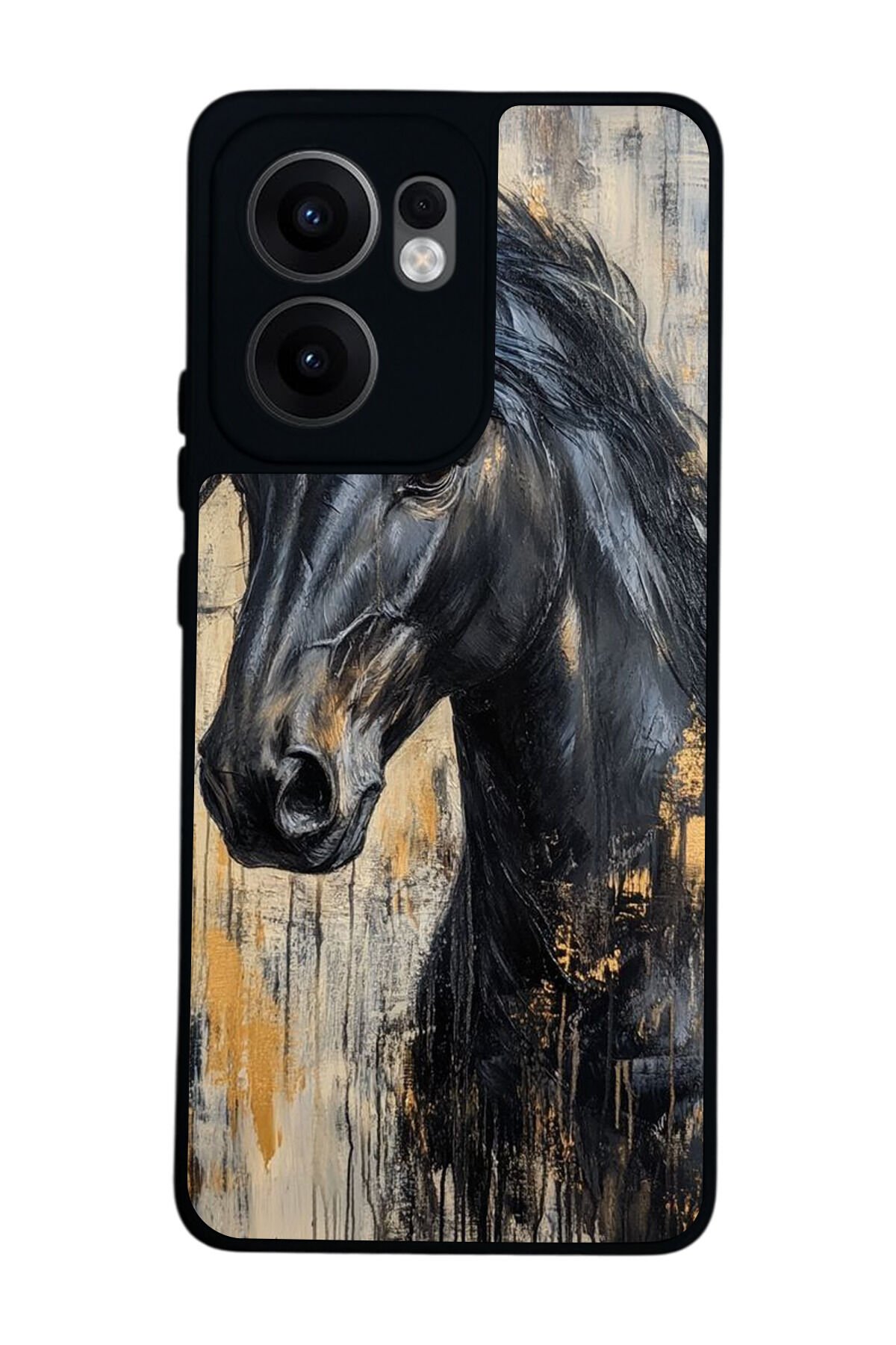 Oppo Reno 13F Uyumlu At Horse Tasarımlı Glossy Premium Kılıf