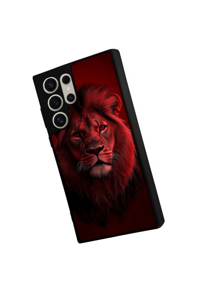 Samsung Galaxy S23 Ultra Uyumlu Aslan Tasarımlı Glossy Premium Kılıf