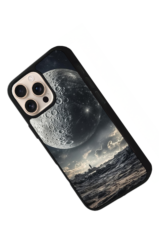 iPhone 15 Pro Max Uyumlu Ay Tasarımlı Glossy Premium Kılıf