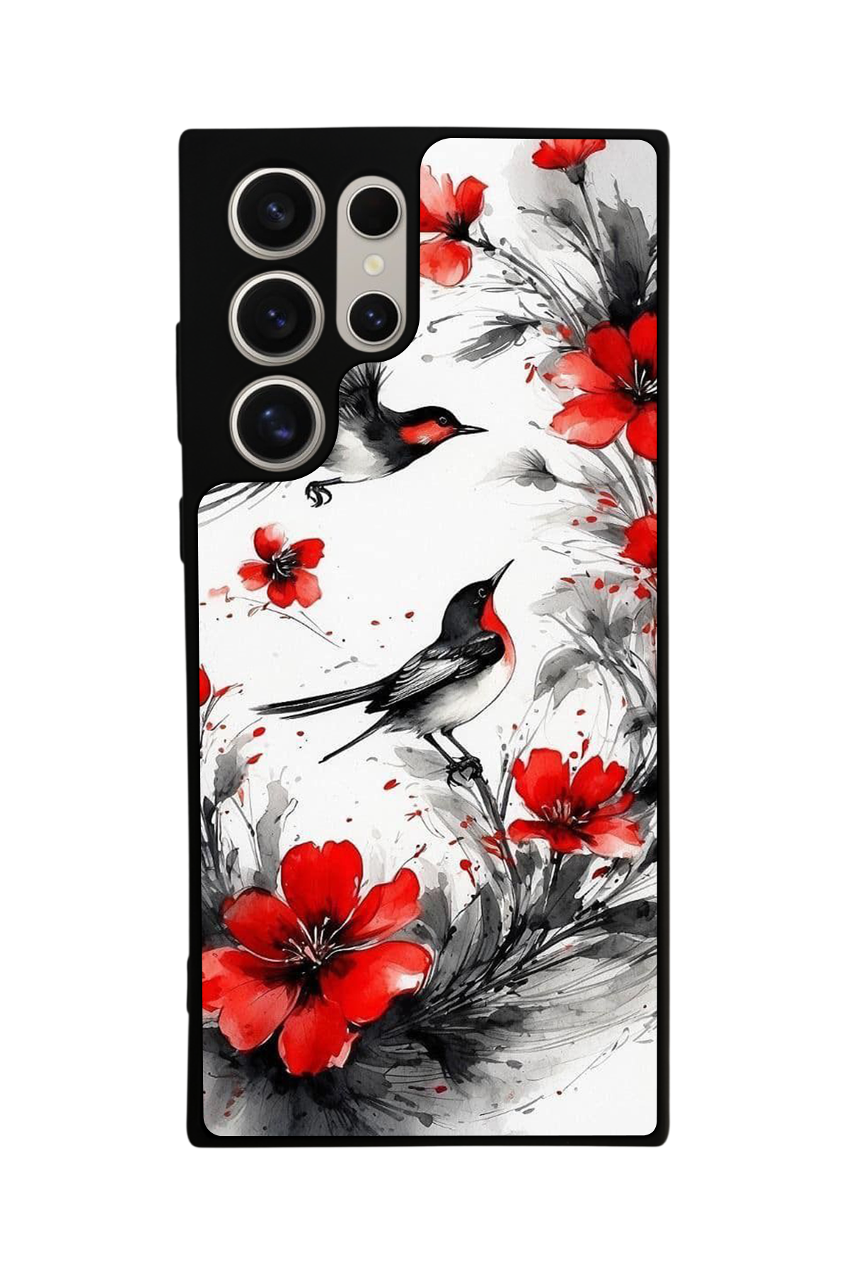 Samsung Galaxy S22 Ultra Uyumlu Floral Tasarımlı Glossy Premium Kılıf