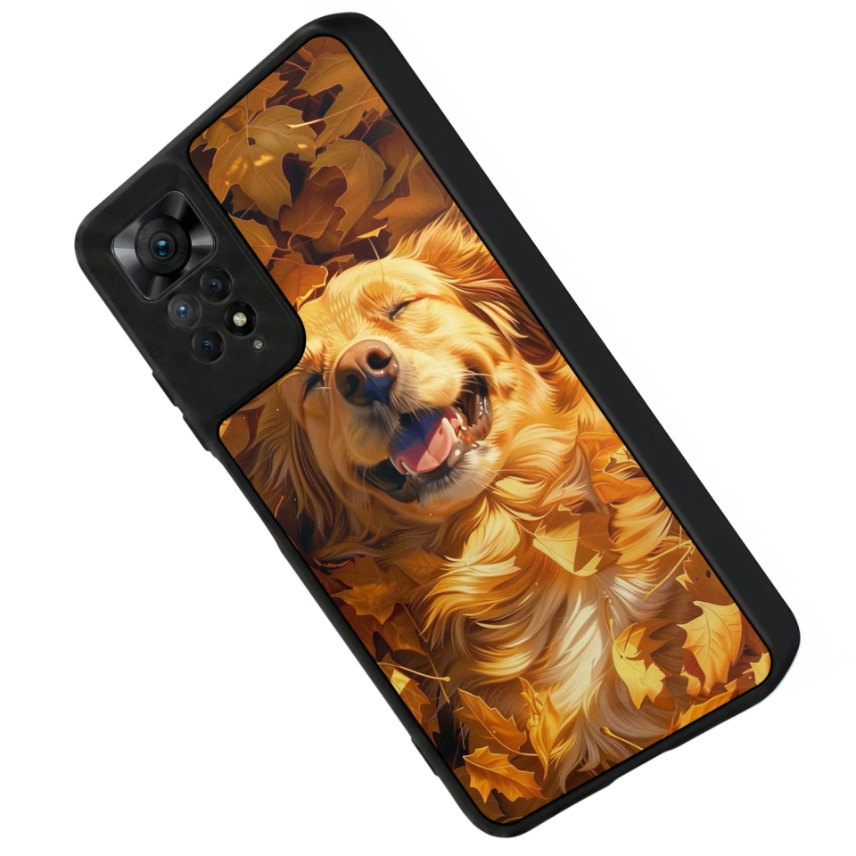 Xiaomi Redmi Note 11 Pro Uyumlu Golden Kopek Tasarımlı Glossy Premium Kılıf