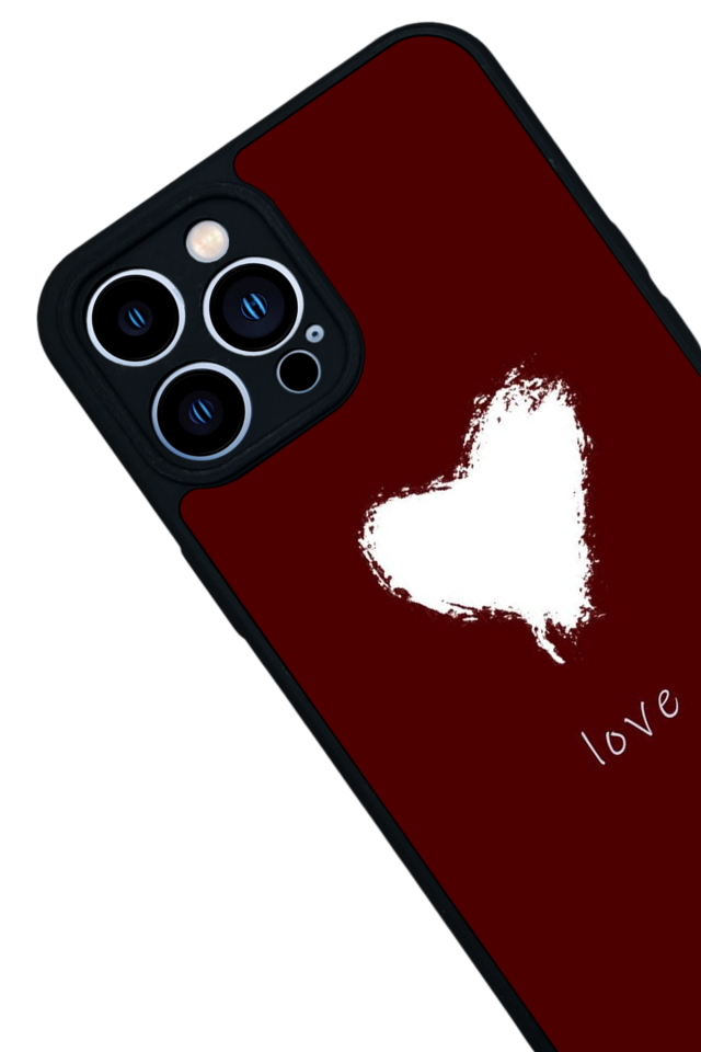 iPhone 12 Pro Max Uyumlu Kalp Love Tasarımlı Glossy Premium Kılıf