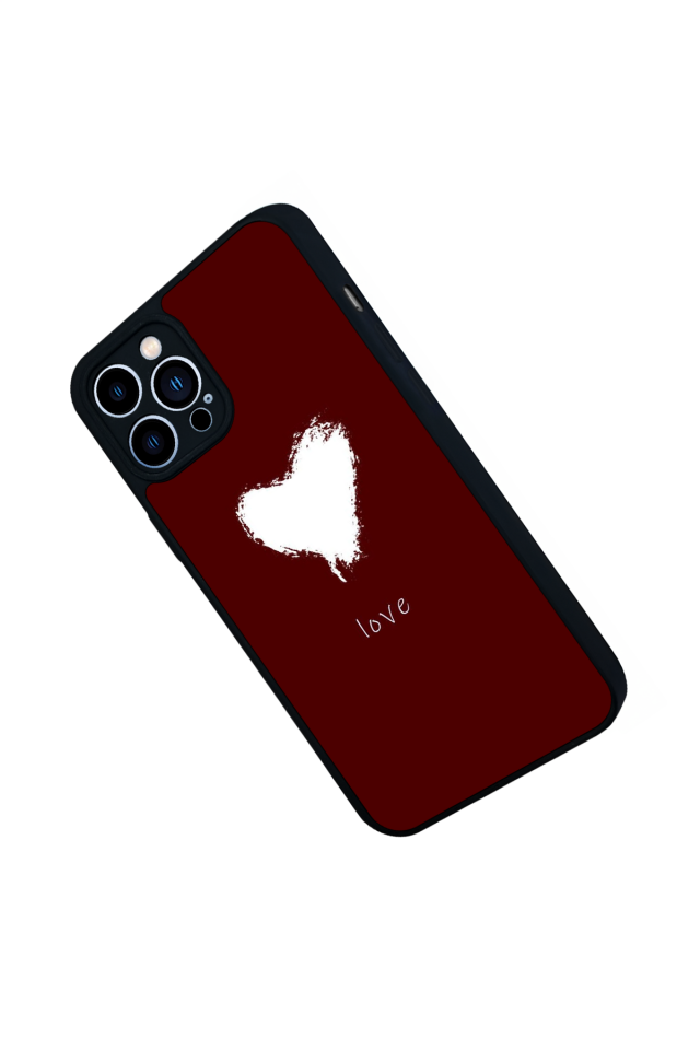 iPhone 12 Pro Max Uyumlu Kalp Love Tasarımlı Glossy Premium Kılıf