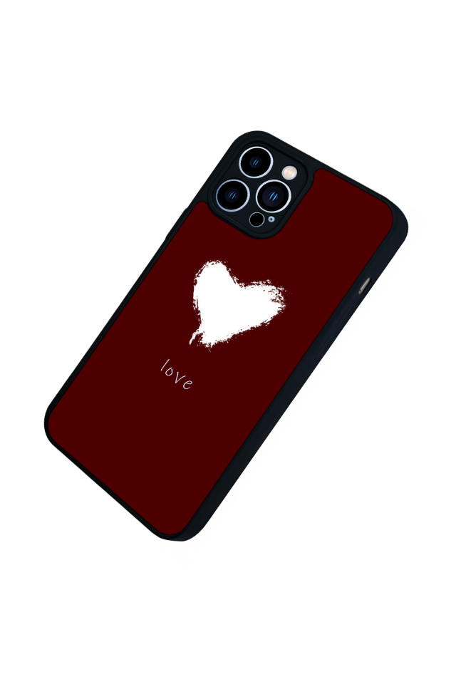 iPhone 12 Pro Max Uyumlu Kalp Love Tasarımlı Glossy Premium Kılıf