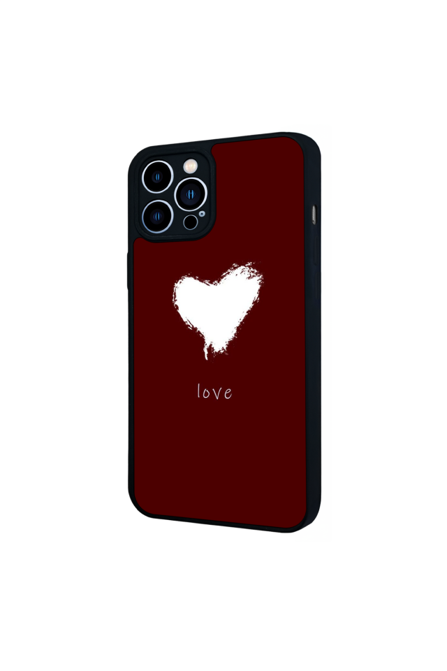 iPhone 12 Pro Max Uyumlu Kalp Love Tasarımlı Glossy Premium Kılıf