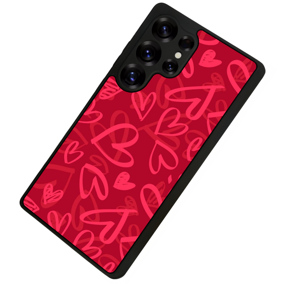 Samsung Galaxy S25 Ultra Uyumlu Kalp Love Tasarımlı Glossy Premium Kılıf