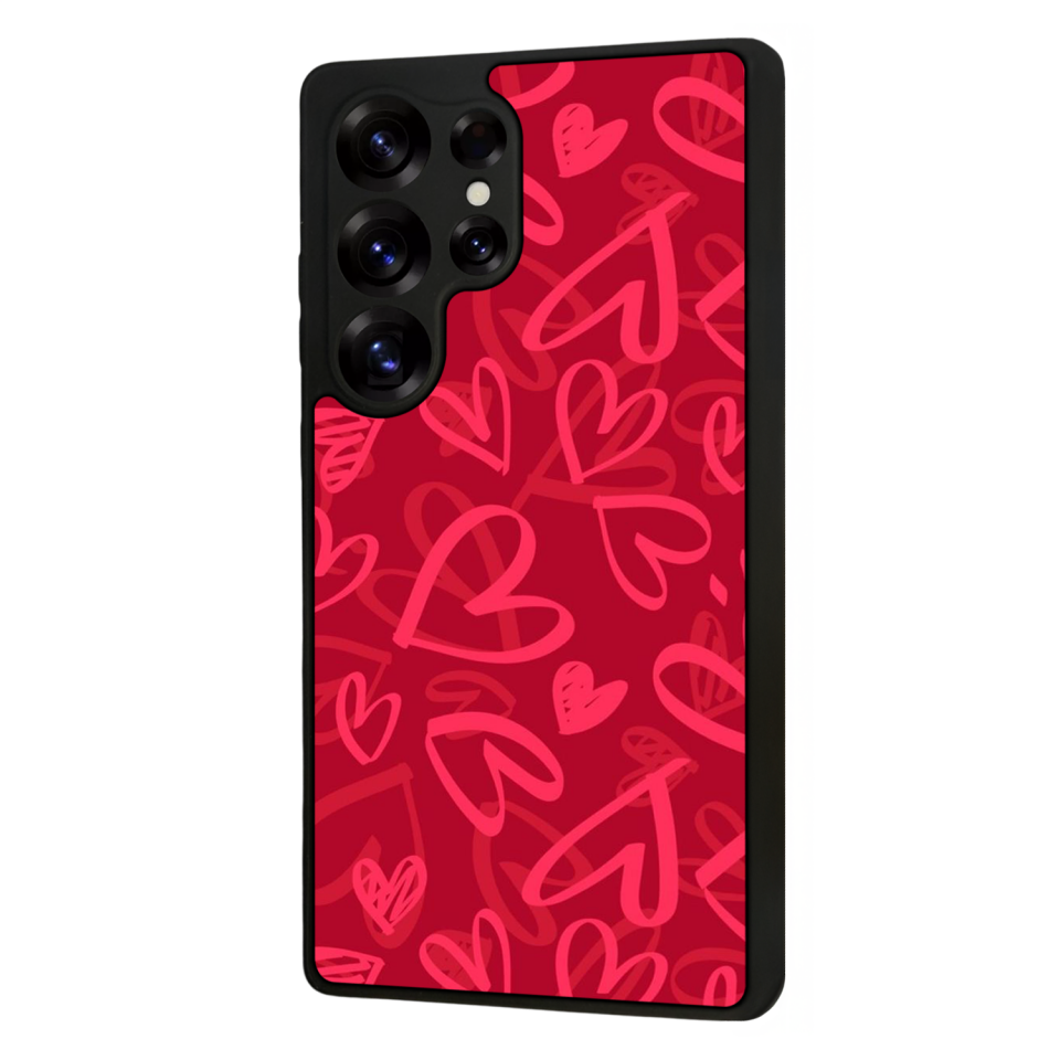 Samsung Galaxy S25 Ultra Uyumlu Kalp Love Tasarımlı Glossy Premium Kılıf