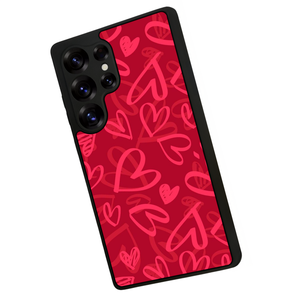 Samsung Galaxy S25 Ultra Uyumlu Kalp Love Tasarımlı Glossy Premium Kılıf