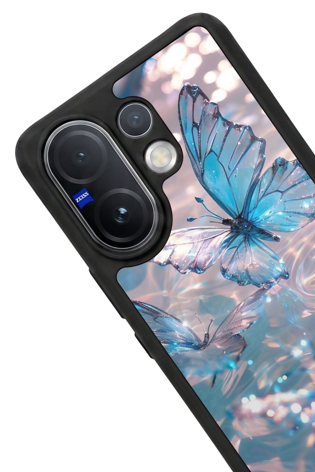 Vivo V60 Uyumlu Kelebek Tasarımlı Glossy Premium Kılıf