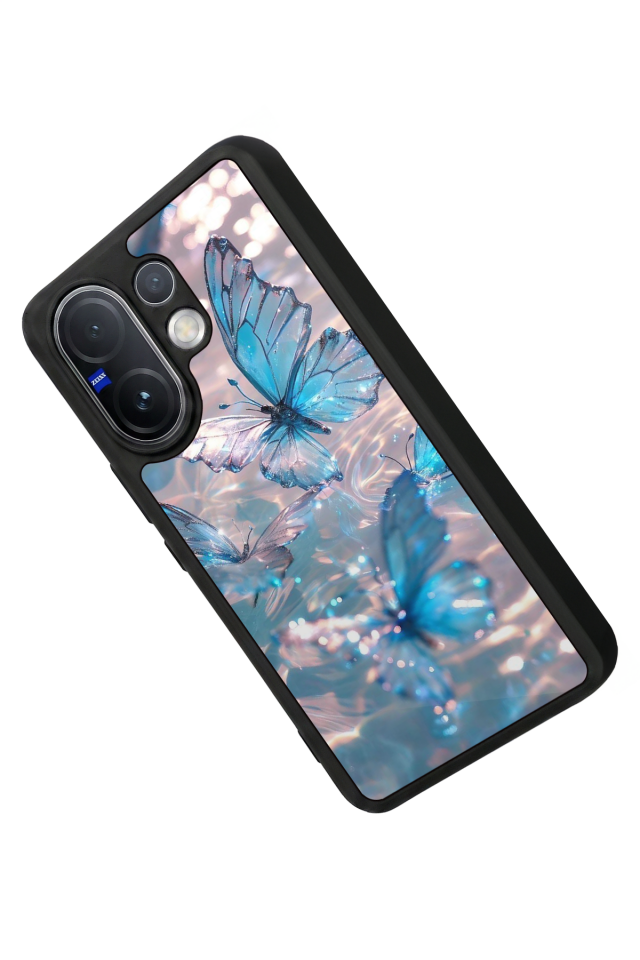 Vivo V60 Uyumlu Kelebek Tasarımlı Glossy Premium Kılıf