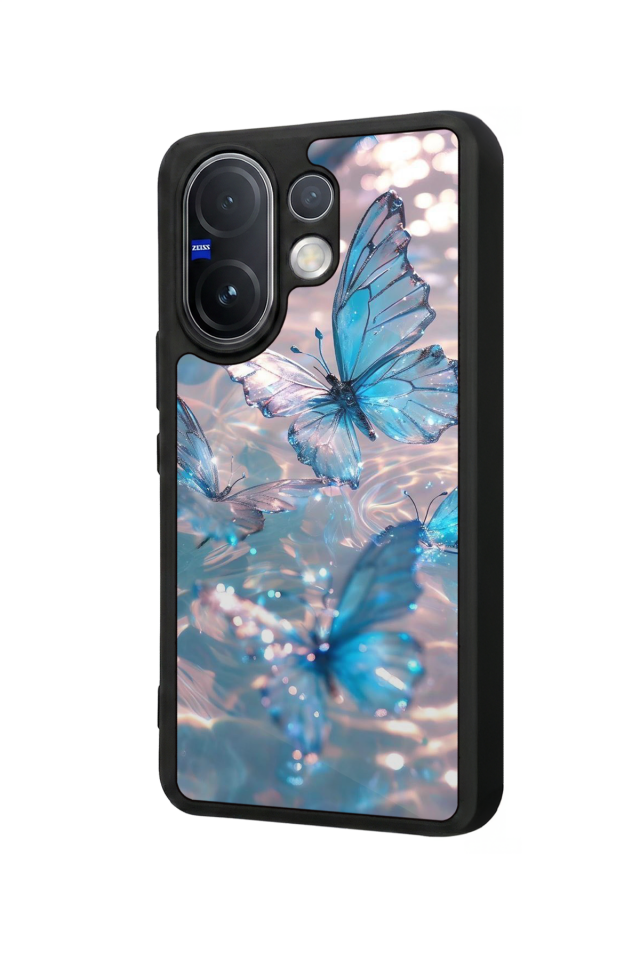 Vivo V60 Uyumlu Kelebek Tasarımlı Glossy Premium Kılıf