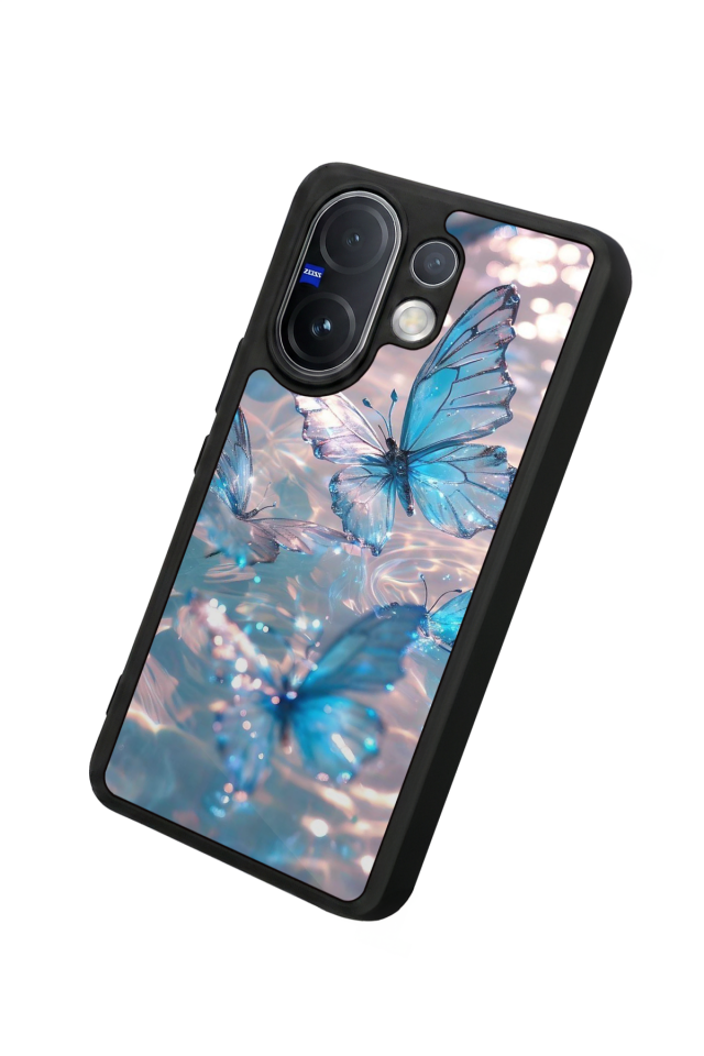 Vivo V60 Uyumlu Kelebek Tasarımlı Glossy Premium Kılıf