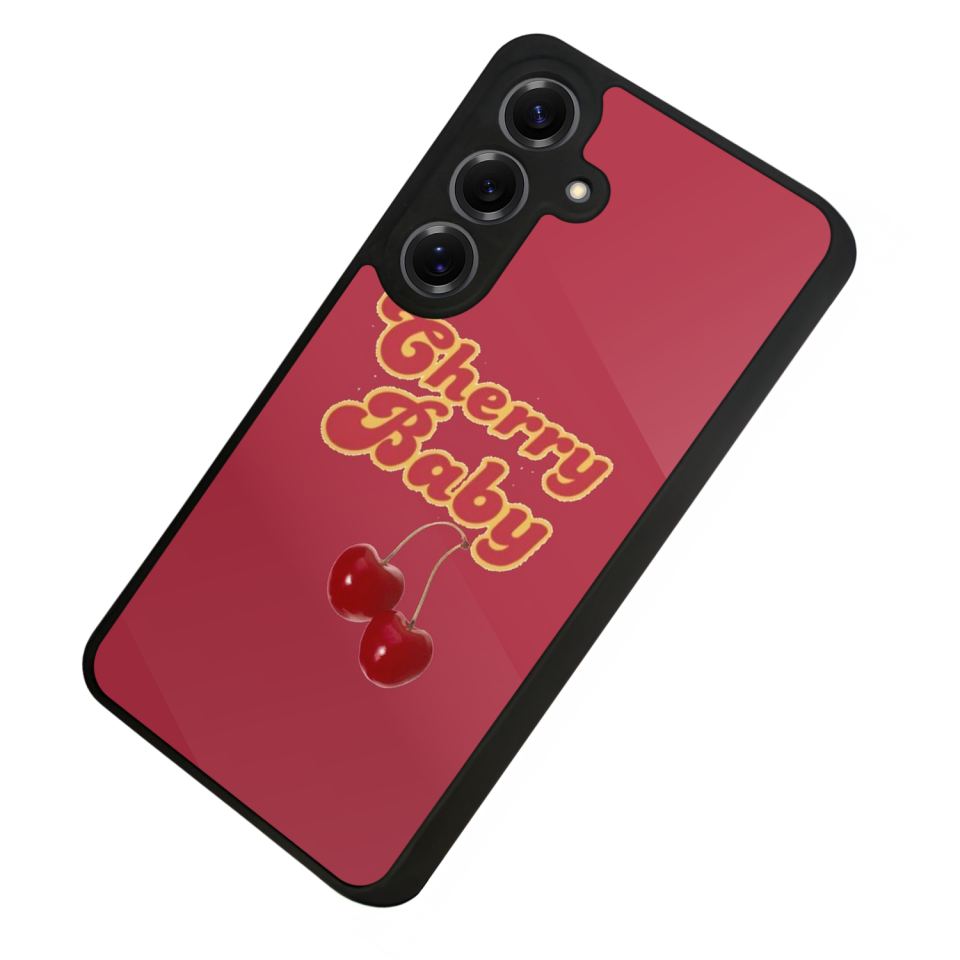 Samsung Galaxy S25 Uyumlu Kiraz Tasarımlı Glossy Premium Kılıf