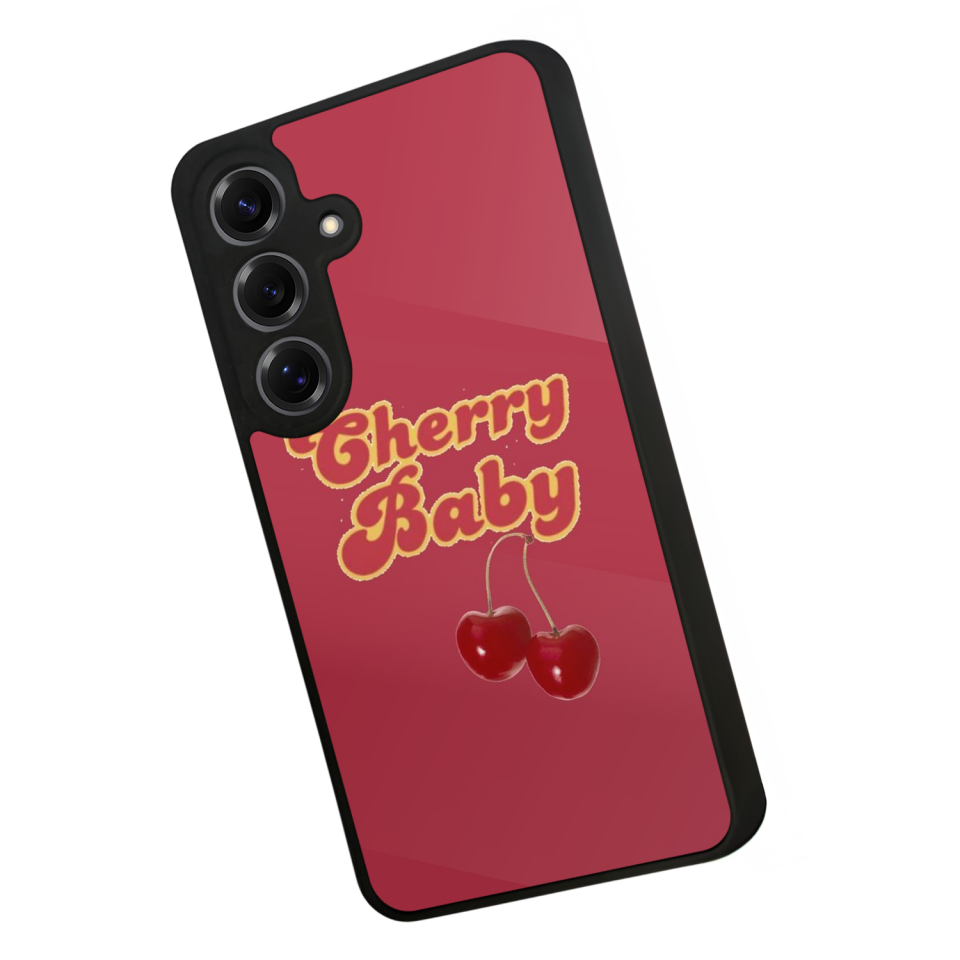 Samsung Galaxy S25 Uyumlu Kiraz Tasarımlı Glossy Premium Kılıf