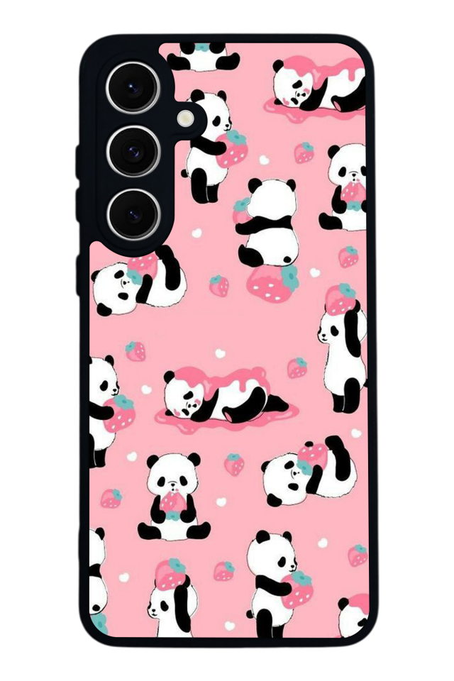 Samsung Galaxy S24 FE Uyumlu Panda Tasarımlı Glossy Premium Kılıf