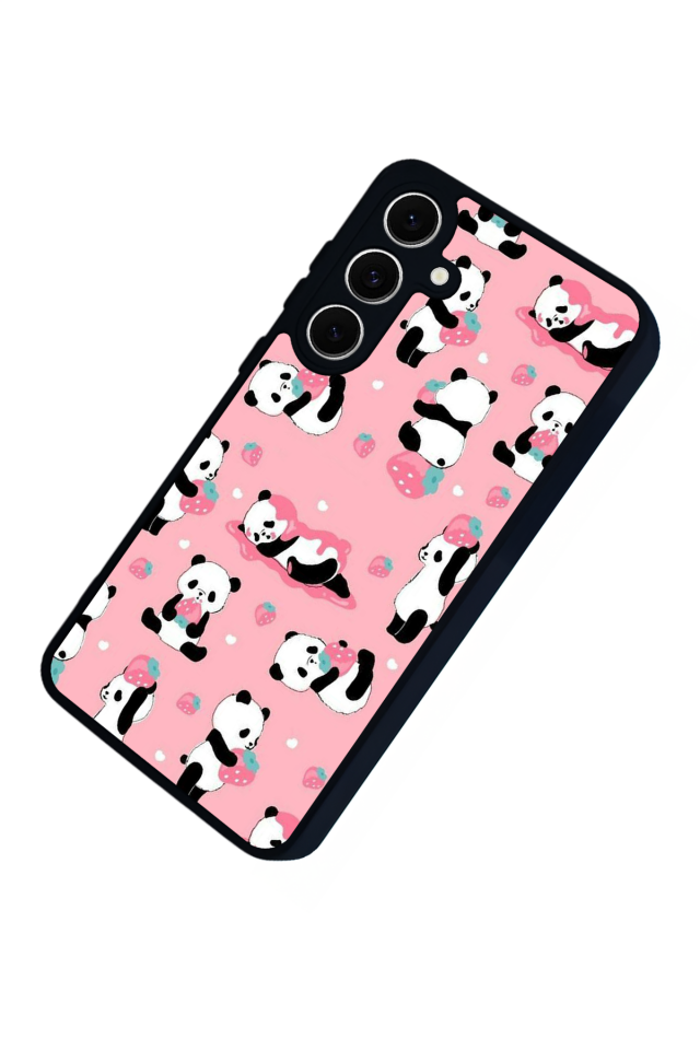 Samsung Galaxy S24 FE Uyumlu Panda Tasarımlı Glossy Premium Kılıf