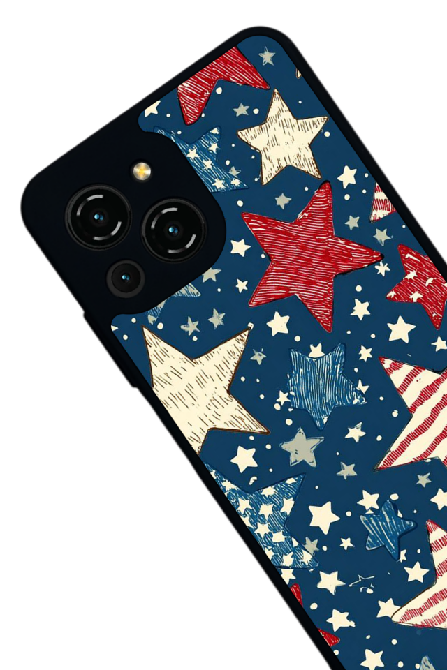 Reeder S23 Pro Max Uyumlu Retro Yildizlar Tasarımlı Glossy Premium Kılıf