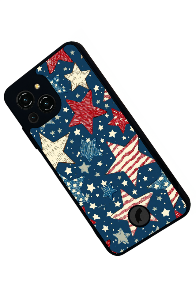 Reeder S23 Pro Max Uyumlu Retro Yildizlar Tasarımlı Glossy Premium Kılıf