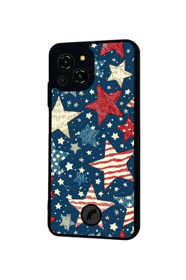 Reeder S23 Pro Max Uyumlu Retro Yildizlar Tasarımlı Glossy Premium Kılıf