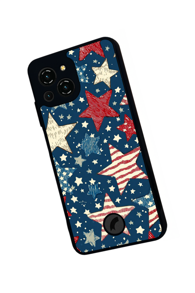 Reeder S23 Pro Max Uyumlu Retro Yildizlar Tasarımlı Glossy Premium Kılıf