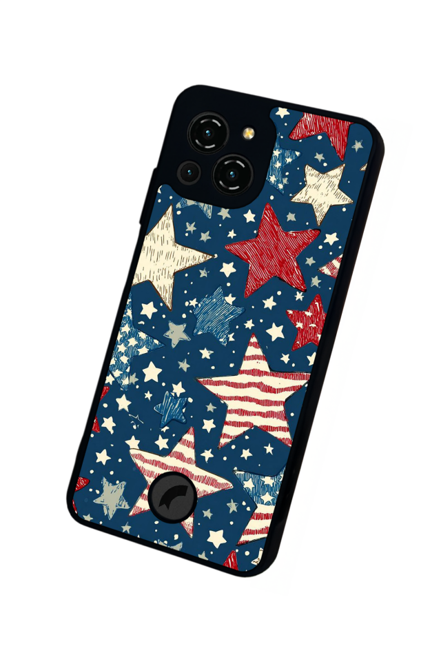 Reeder S23 Pro Max Uyumlu Retro Yildizlar Tasarımlı Glossy Premium Kılıf