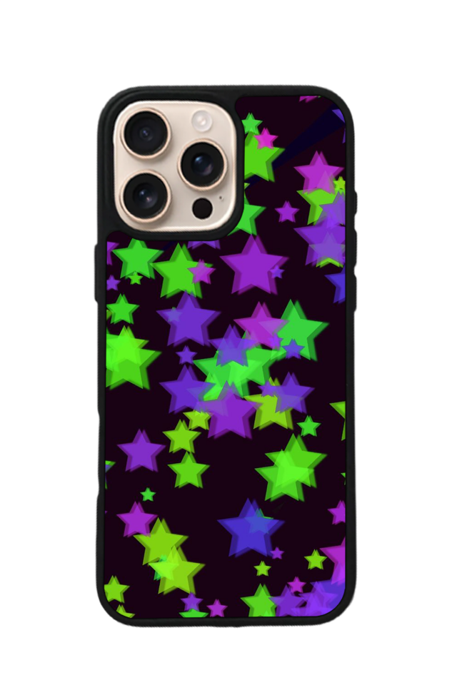 iPhone 16 Pro Uyumlu Retro Yildizlar Tasarımlı Glossy Premium Kılıf