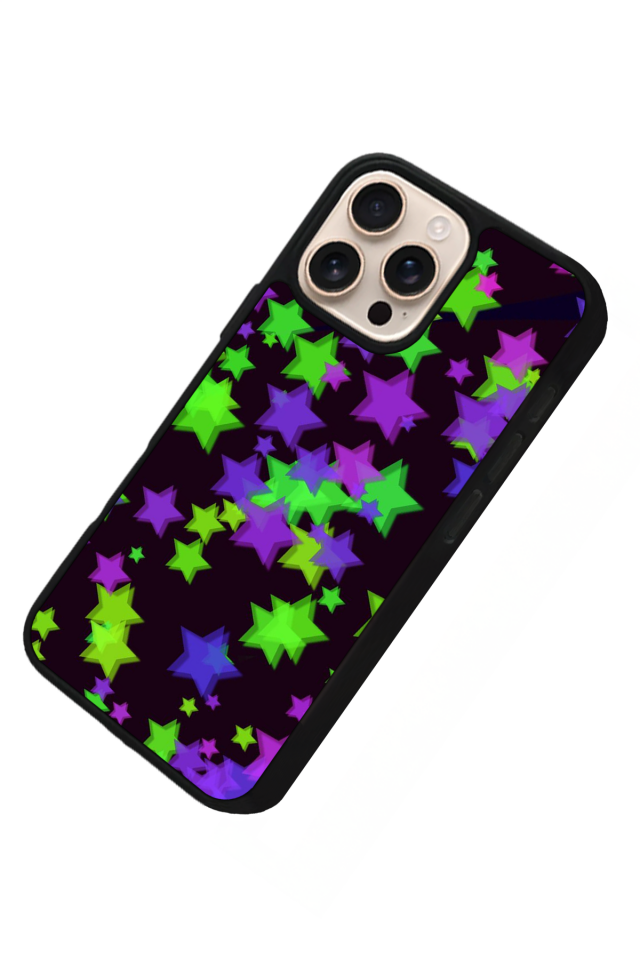 iPhone 16 Pro Uyumlu Retro Yildizlar Tasarımlı Glossy Premium Kılıf