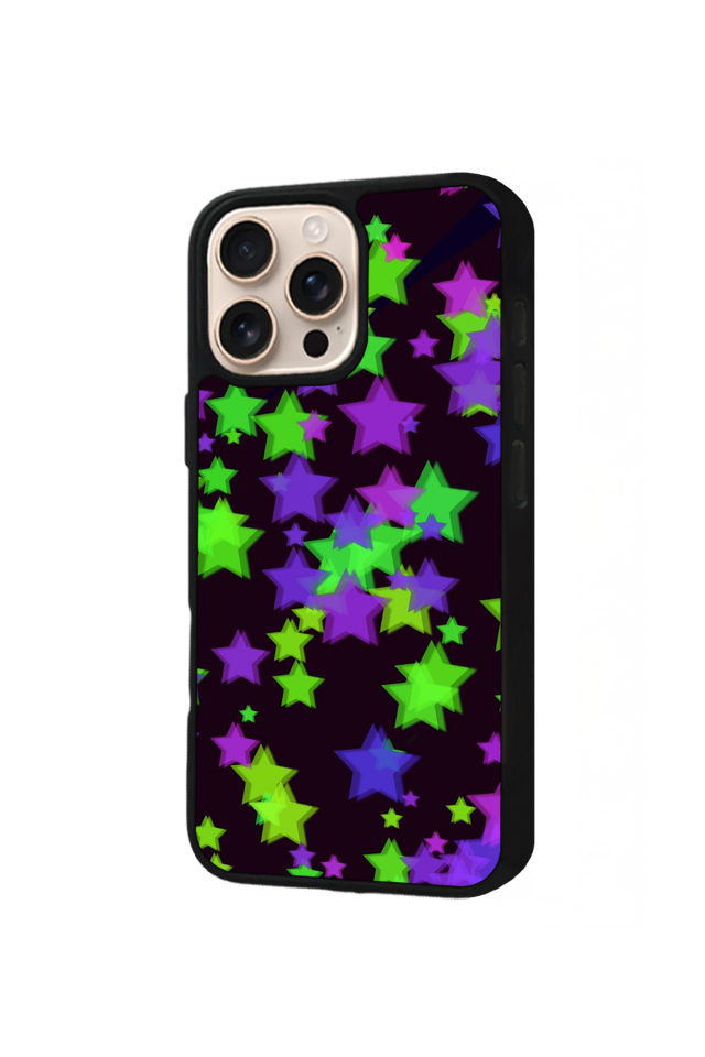 iPhone 16 Pro Uyumlu Retro Yildizlar Tasarımlı Glossy Premium Kılıf