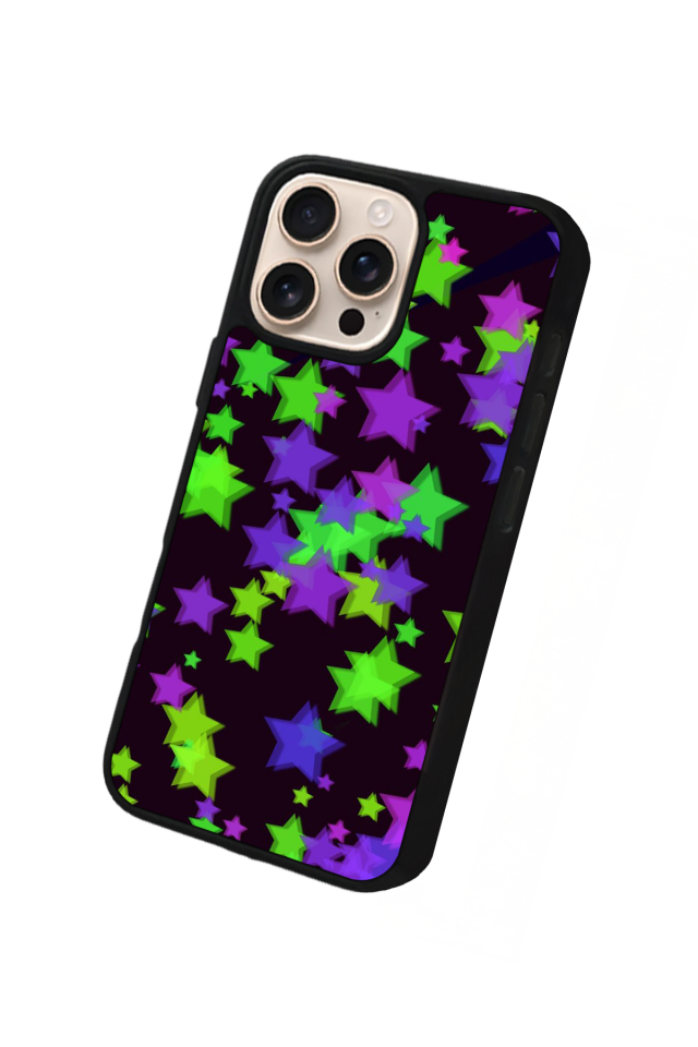 iPhone 16 Pro Uyumlu Retro Yildizlar Tasarımlı Glossy Premium Kılıf