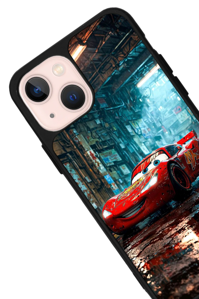 iPhone 15 Plus Uyumlu Şimsek McQueen Tasarımlı Glossy Premium Kılıf
