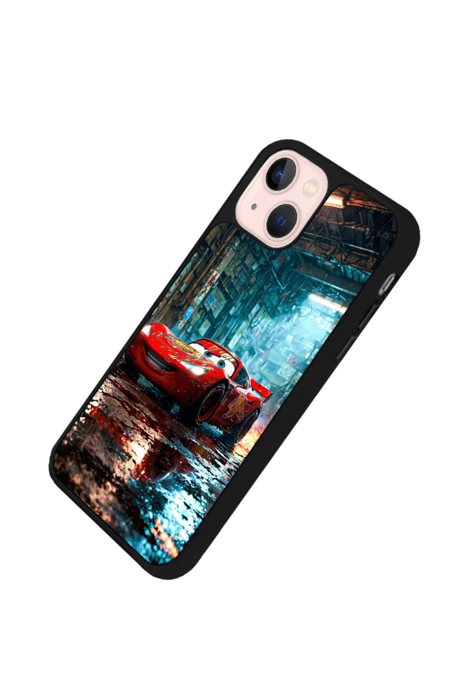iPhone 15 Plus Uyumlu Şimsek McQueen Tasarımlı Glossy Premium Kılıf