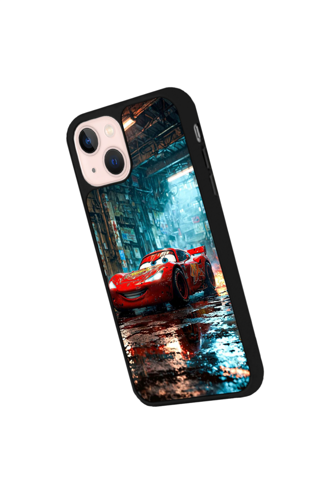 iPhone 15 Plus Uyumlu Şimsek McQueen Tasarımlı Glossy Premium Kılıf