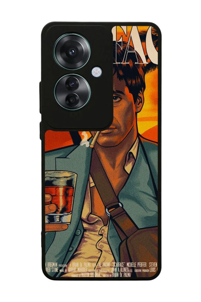 Oppo Reno 11F Uyumlu Scarface Tasarımlı Glossy Premium Kılıf