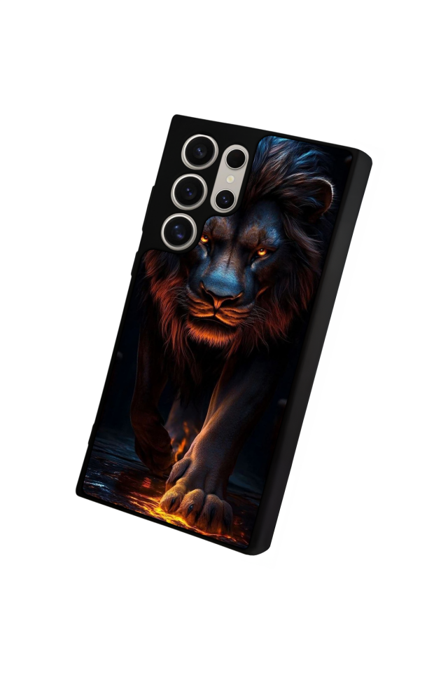 Samsung Galaxy S23 Ultra Uyumlu Aslan Tasarımlı Glossy Premium Kılıf