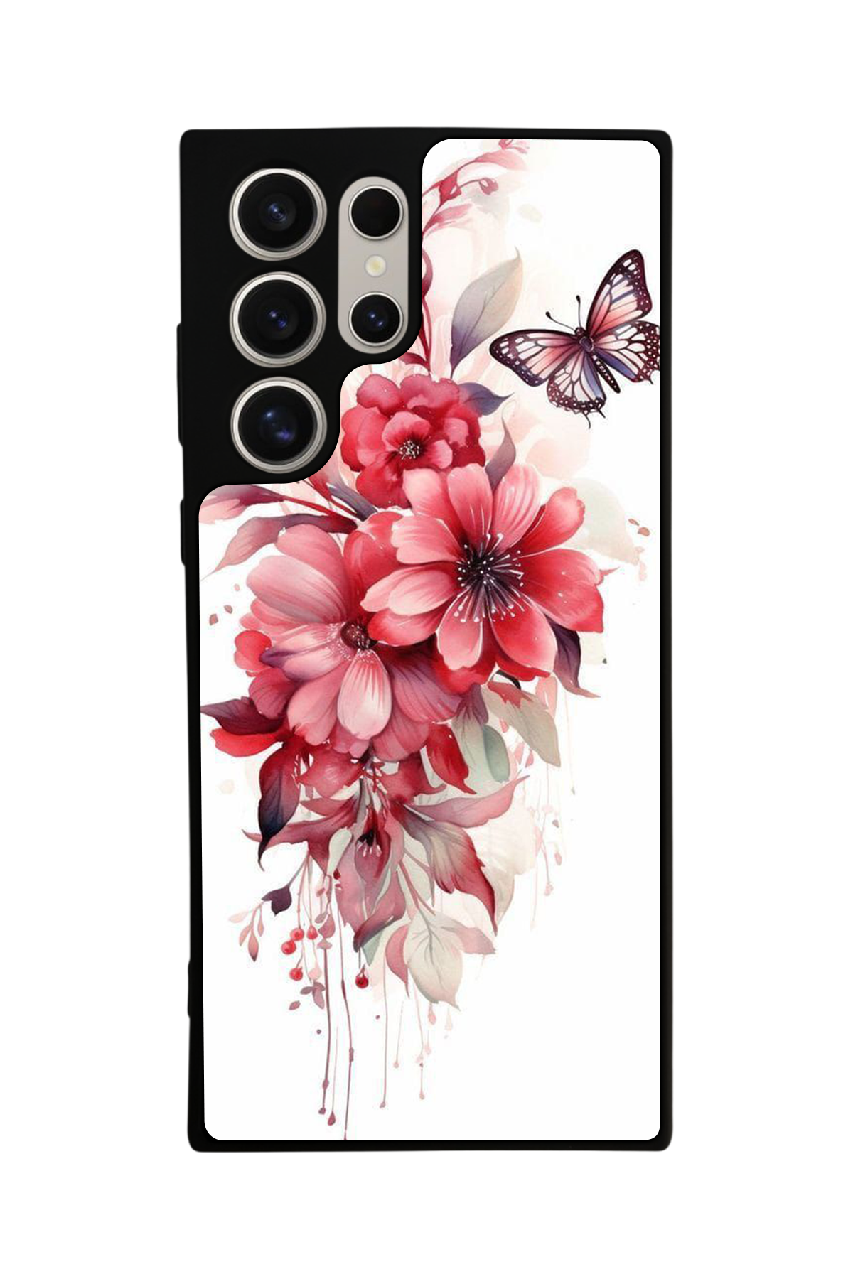 Samsung Galaxy S22 Ultra Uyumlu Floral Tasarımlı Glossy Premium Kılıf