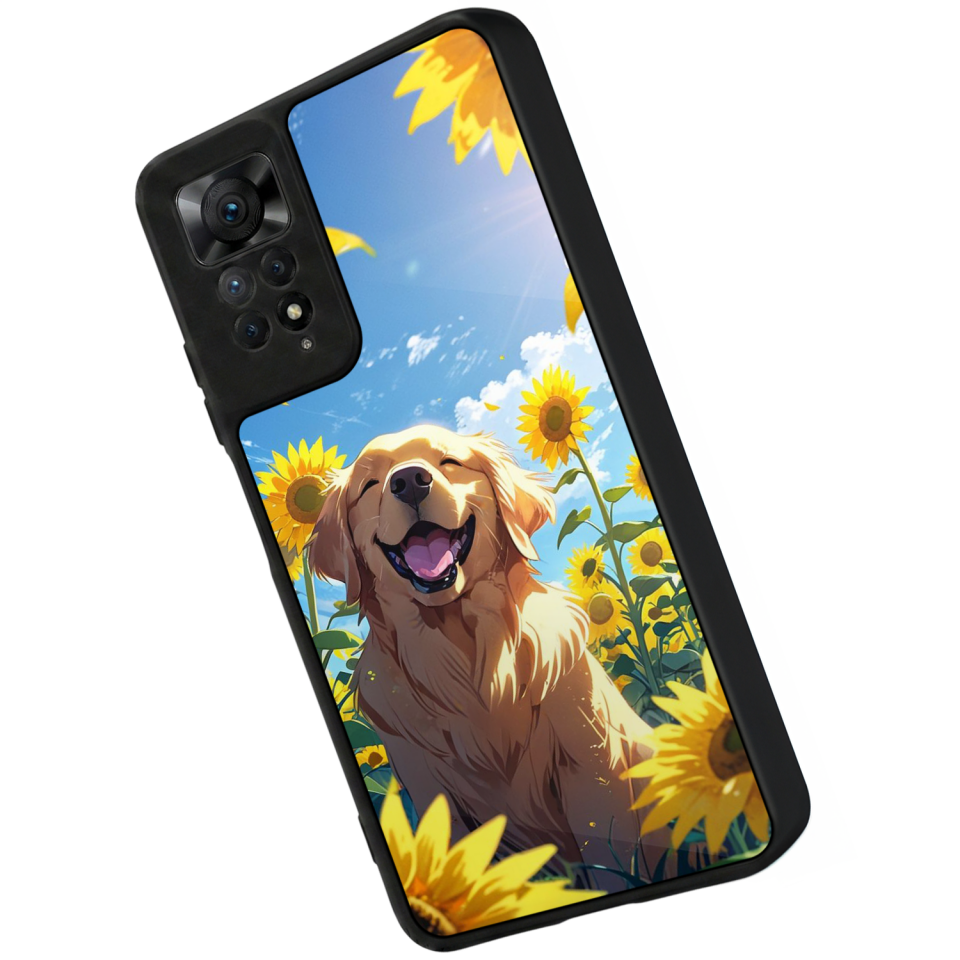 Xiaomi Redmi Note 11 Pro Uyumlu Golden Kopek Tasarımlı Glossy Premium Kılıf