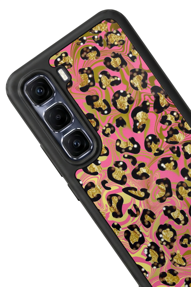 Infinix Hot 60 Pro Plus Uyumlu Hologram Leopar Tasarımlı Glossy Premium Kılıf