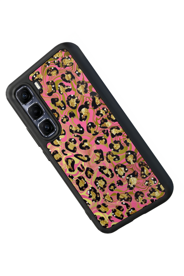 Infinix Hot 60 Pro Plus Uyumlu Hologram Leopar Tasarımlı Glossy Premium Kılıf