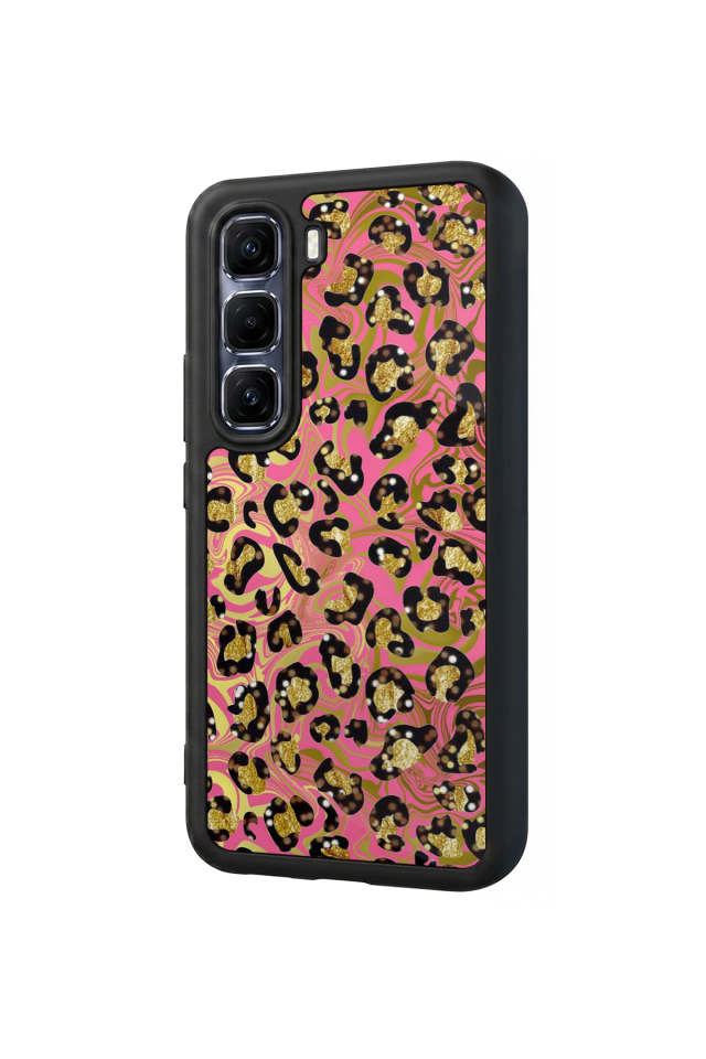 Infinix Hot 60 Pro Plus Uyumlu Hologram Leopar Tasarımlı Glossy Premium Kılıf