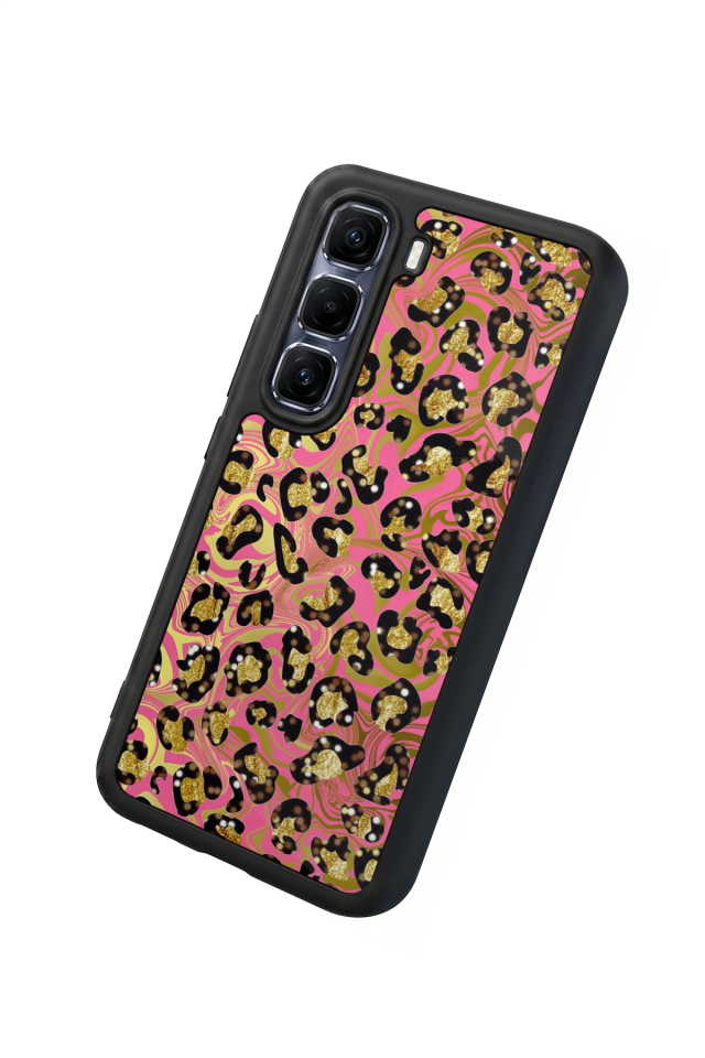 Infinix Hot 60 Pro Plus Uyumlu Hologram Leopar Tasarımlı Glossy Premium Kılıf