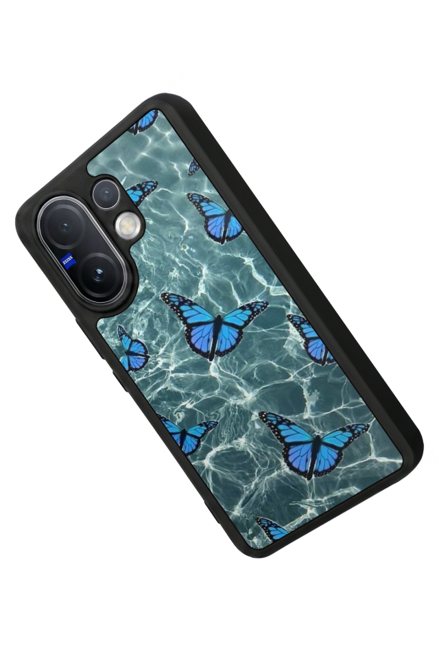 Vivo V60 Uyumlu Kelebek Tasarımlı Glossy Premium Kılıf