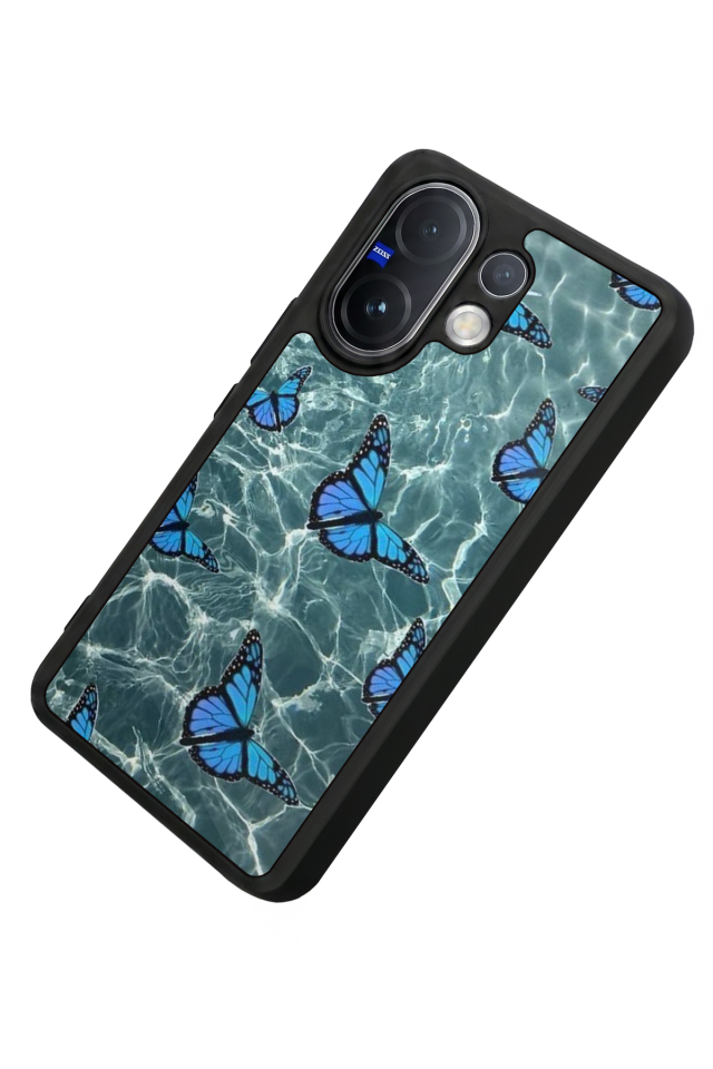 Vivo V60 Uyumlu Kelebek Tasarımlı Glossy Premium Kılıf