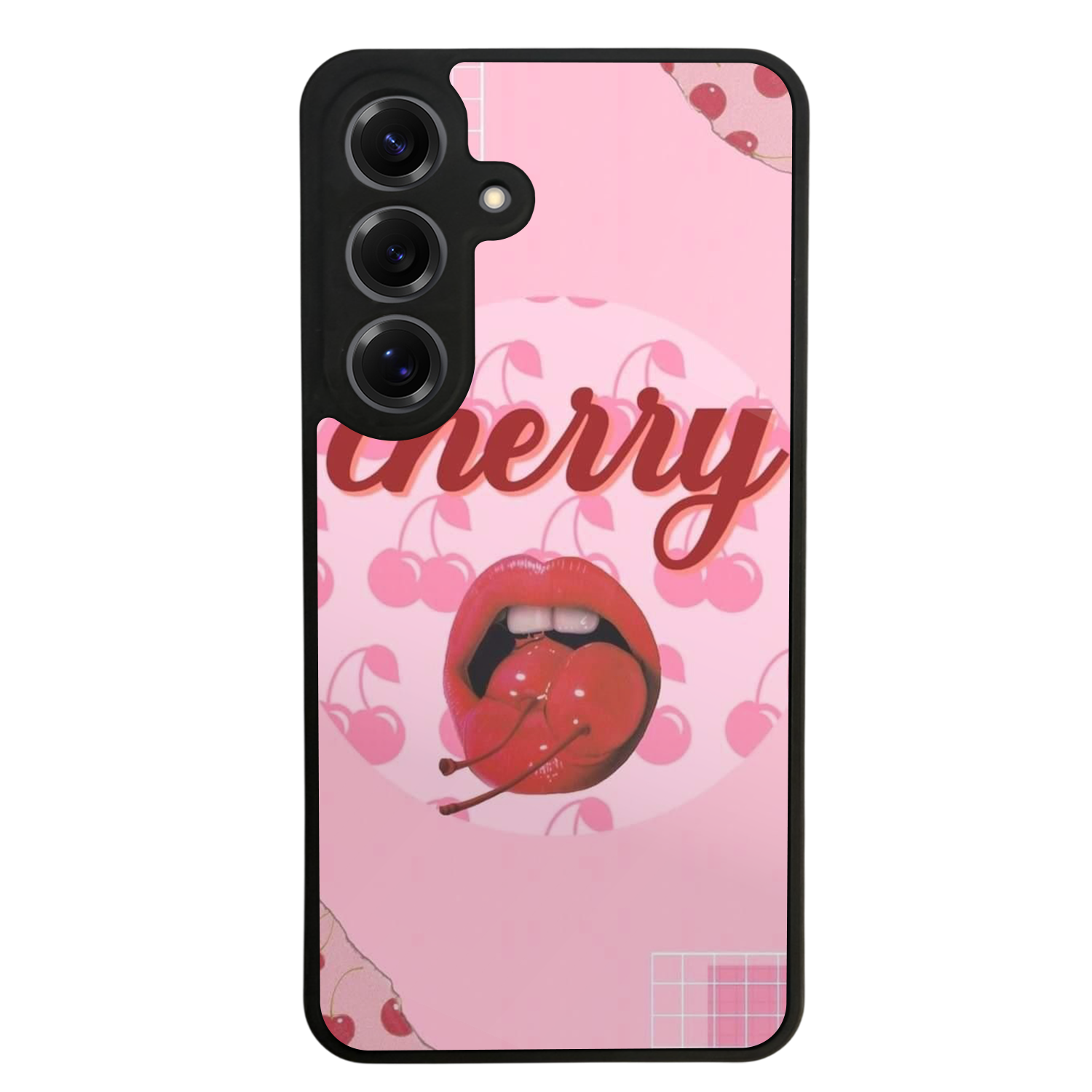 Samsung Galaxy S25 Uyumlu Kiraz Tasarımlı Glossy Premium Kılıf