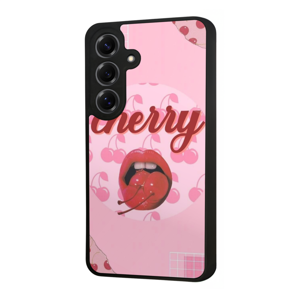 Samsung Galaxy S25 Uyumlu Kiraz Tasarımlı Glossy Premium Kılıf