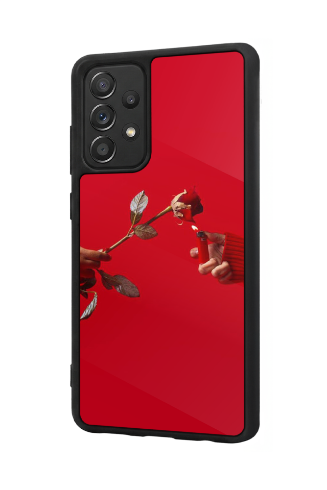 Samsung Galaxy A72 Uyumlu Kirmizi Tasarımlı Glossy Premium Kılıf