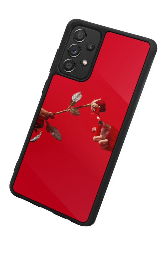 Samsung Galaxy A72 Uyumlu Kirmizi Tasarımlı Glossy Premium Kılıf