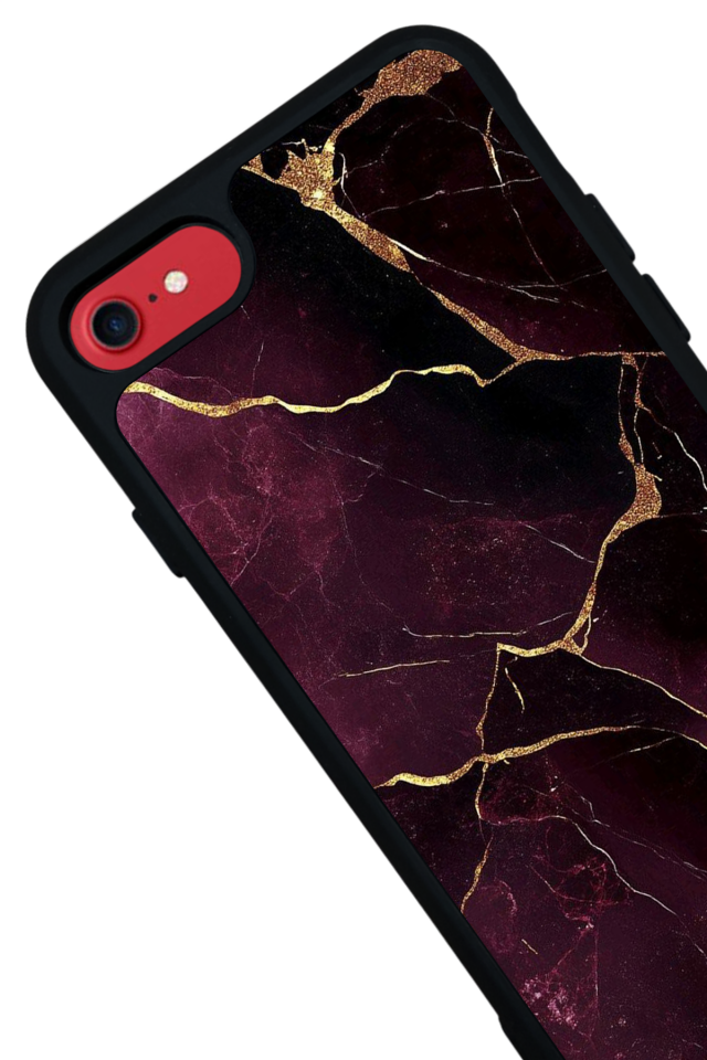 iPhone 8 Uyumlu Mermer Marble Tasarımlı Glossy Premium Kılıf