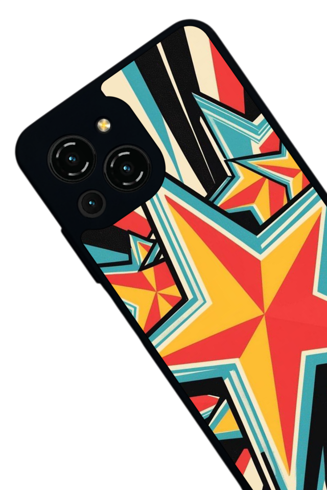 Reeder S23 Pro Max Uyumlu Retro Yildizlar Tasarımlı Glossy Premium Kılıf