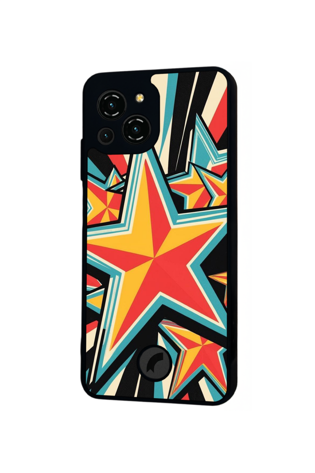 Reeder S23 Pro Max Uyumlu Retro Yildizlar Tasarımlı Glossy Premium Kılıf